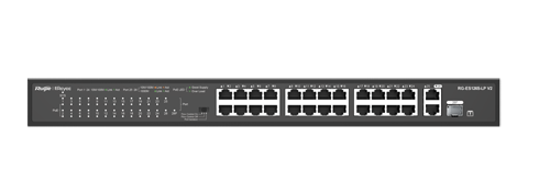 Ruijie RG-ES126S-LP V2, 24-Port 10/100 Mbps with 2-Port Gigabit Rackmount PoE Switch