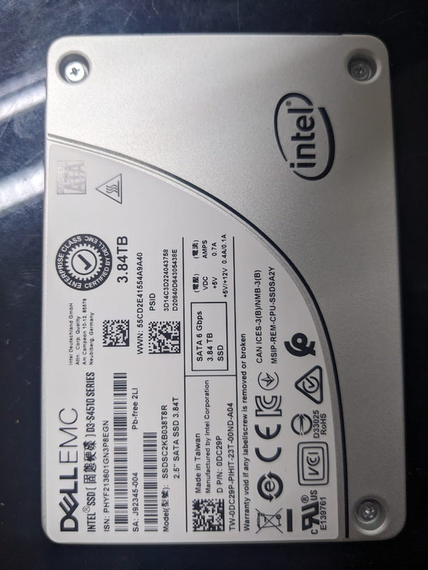 قرص صلب SSD HD 3.84TB SATA 6G 512e مقاس 2.5 بوصة D3-S4510 بدون علبة